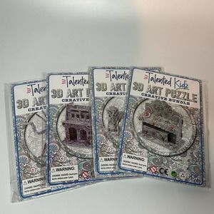 Talented Kidz 3-D Art Puzzles (4) Color and Build